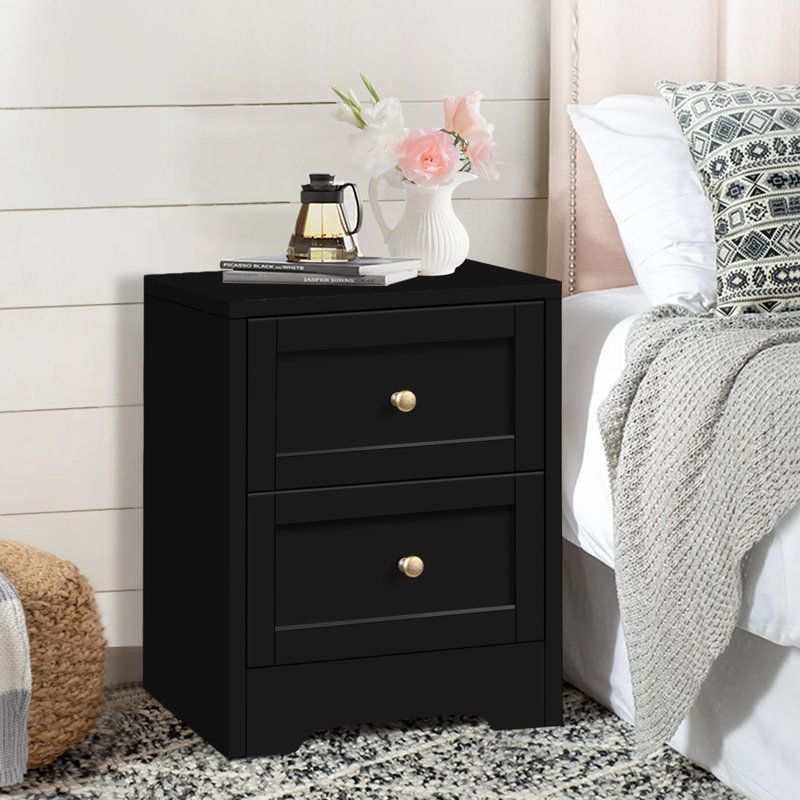 Hanneli 39cm W Manufactured Wood Bedside Table