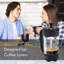 Cafetière 11 oz en verre borosilicaté avec filtre à 3 couches en acier inoxydable et poignée résistante à la chaleur