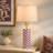Handcrafted Checkered Bone Inlay Table Lamp Base