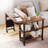 Rotating Side Table 360° End Table With Charging Station Swivel Side Table With Extra Storage Bag Movable End Table With 6 Swivel Wheels With Brakes For Bedroom Living Room