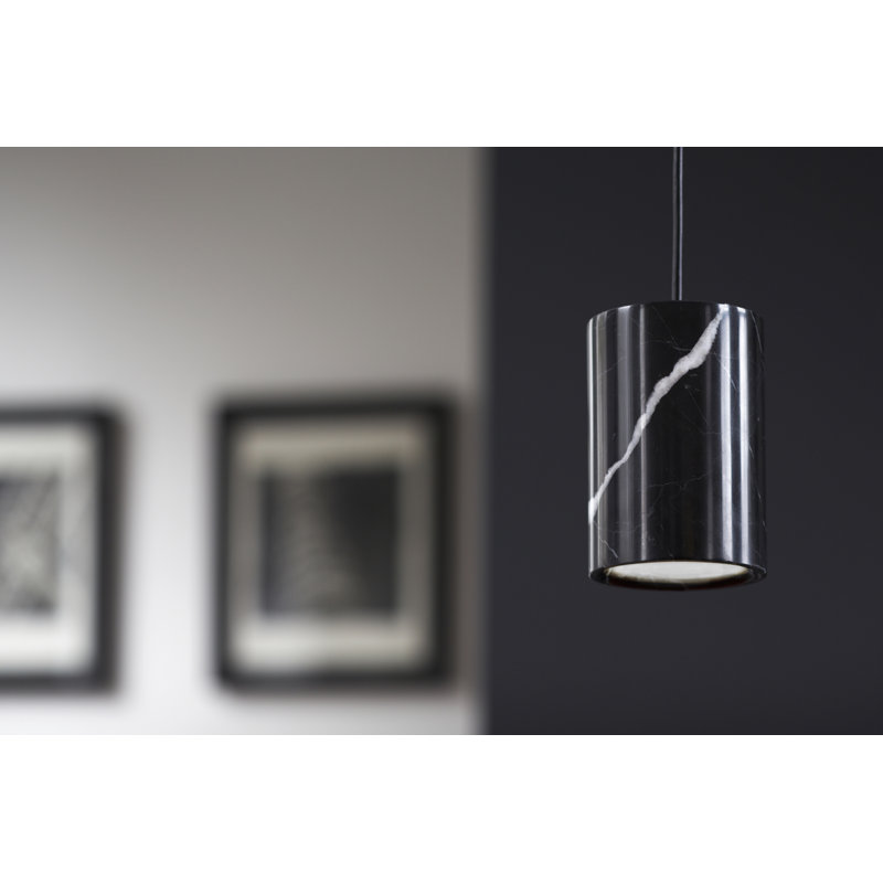 Solid 1 - Light LED Pendant, Nero Marquina, Matte Black