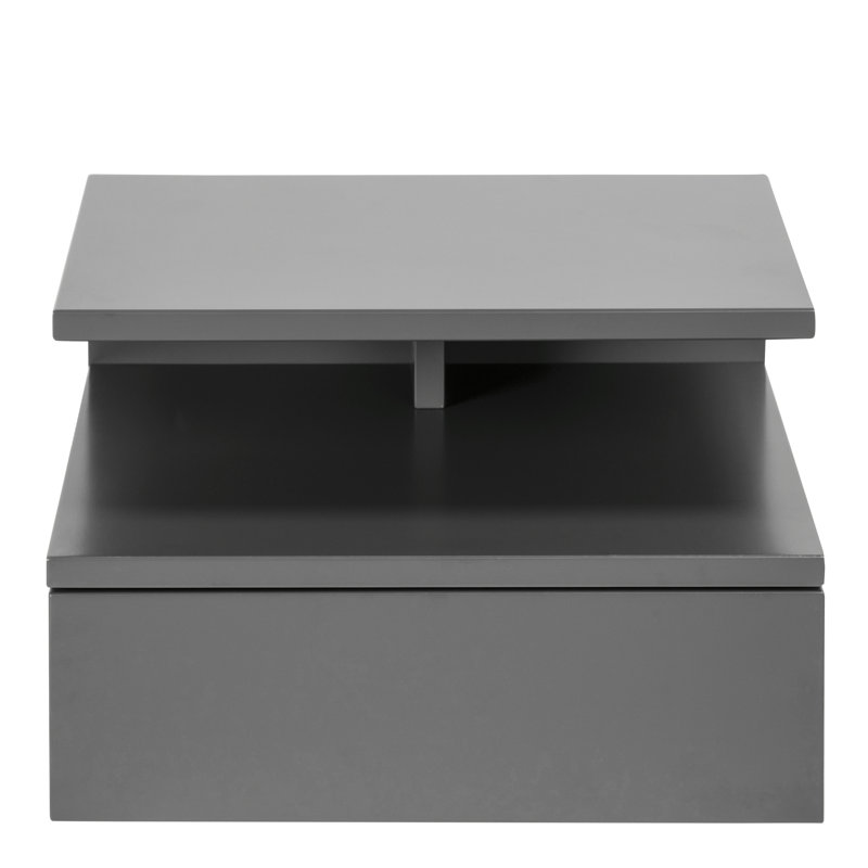 Saibe 35cm W Plywood / Laminate Board Bedside Table, Grey