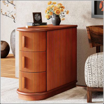 10.8 Inch Solid Wood 3-Drawer End Table, Fully Assembled Narrow Nightstand For Bedroom And Living Room, Classic Accent Furniture