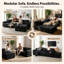3 Seater Fabric Corner Sectional-128842347