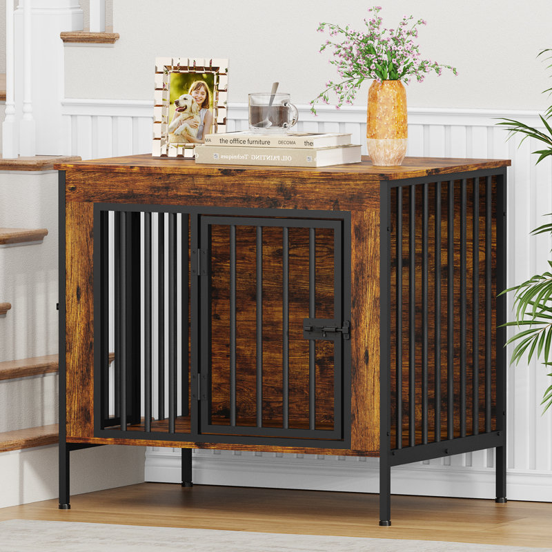 Cage pour animaux de grande taille avec séparateur, Brun, H 25,98 po x l 28,15 po x P 20,47 po