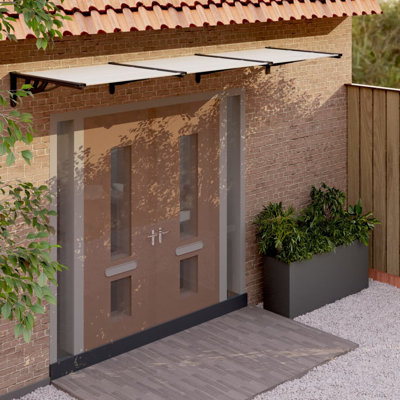 Auvent de porte Vidaxl en polycarbonate noir et transparent
