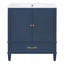 Meuble-lavabo de style rétro 30 po avec lavabo, rangement multifonctionnel, porte à fermeture en douceur et structure en bois d'acacia durable-129184590