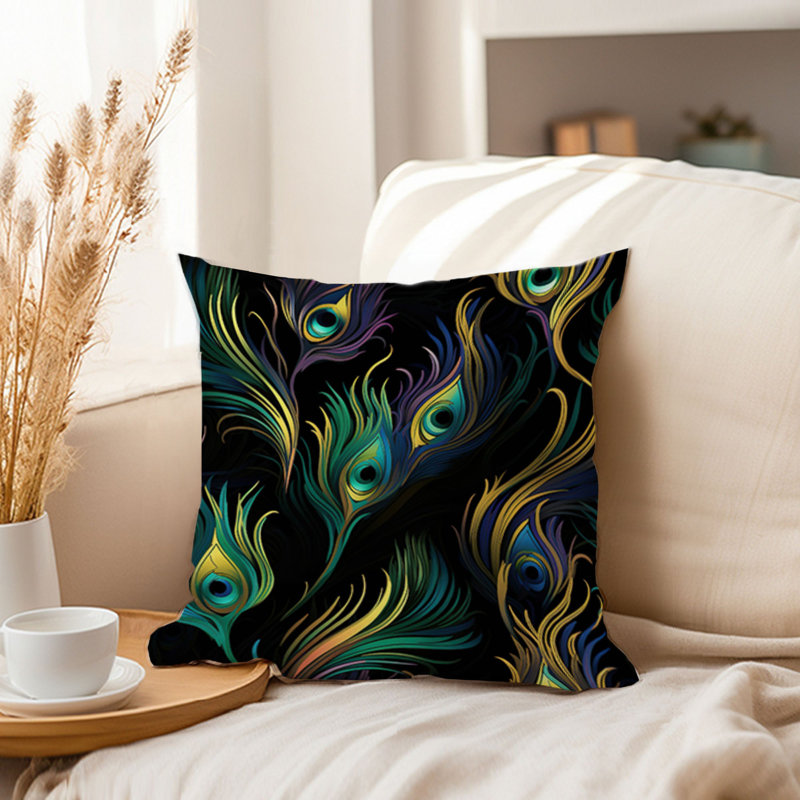 Animals Peacock Feather Pattern I Modern, 20"H x 20"W