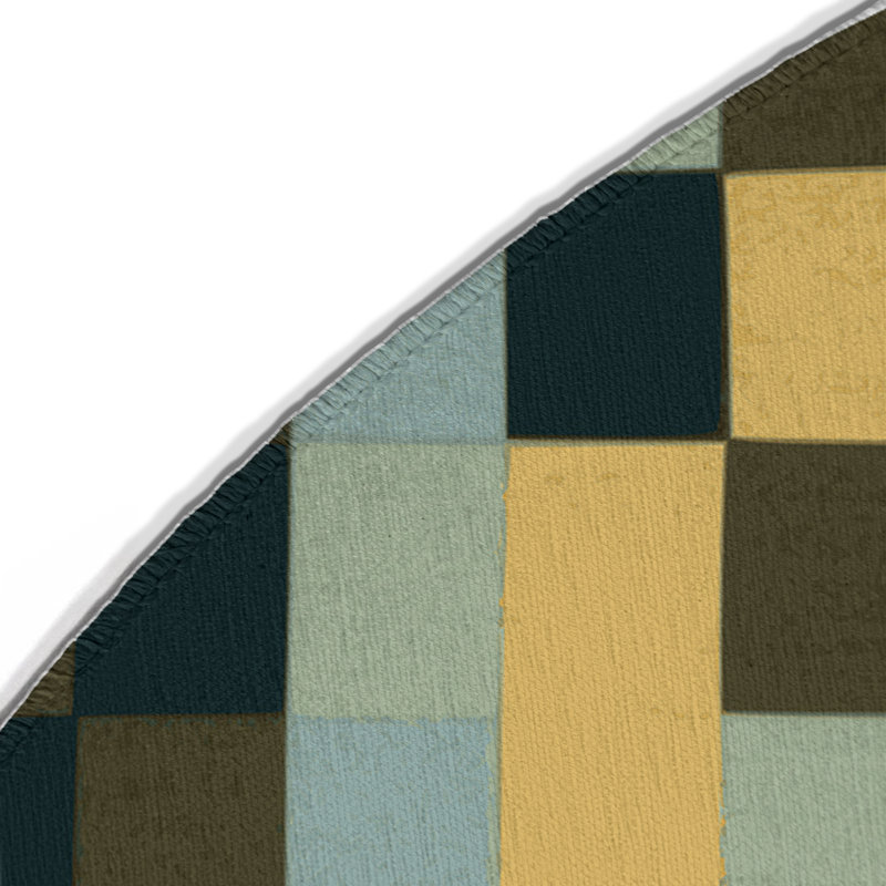 Fragmented Flora Indoor And Outdoor Area Rug, Round 5'