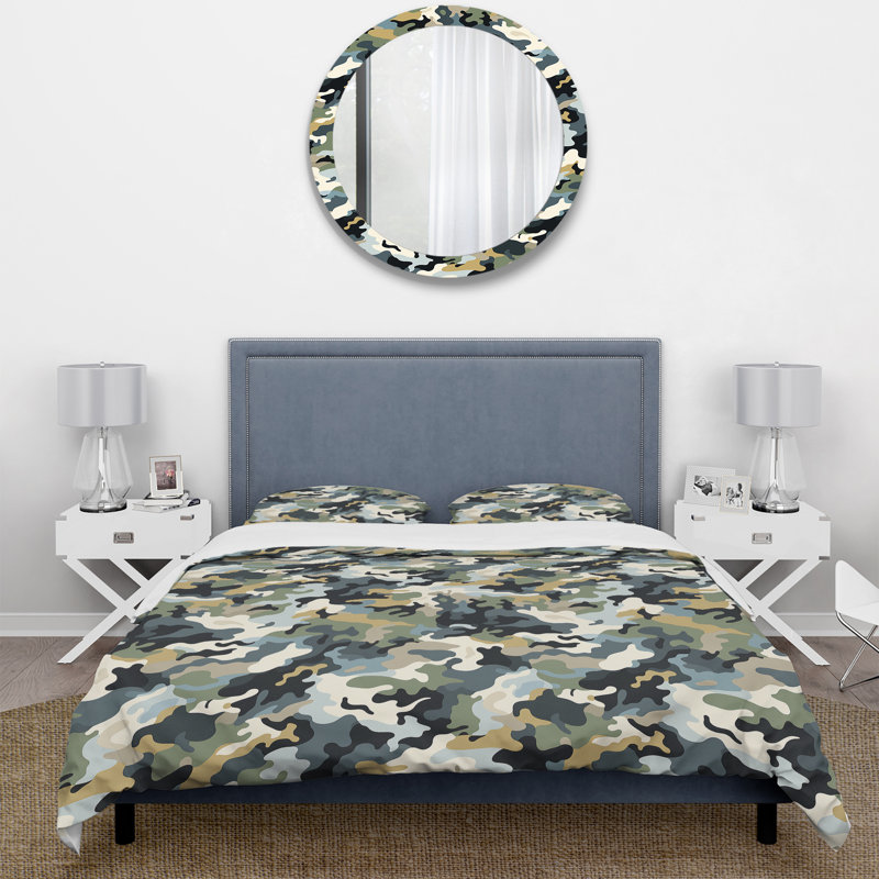 City Camo Concealment - Ensemble de housse de couette Camo, Housse de couette simple + 1 taie décorative stan