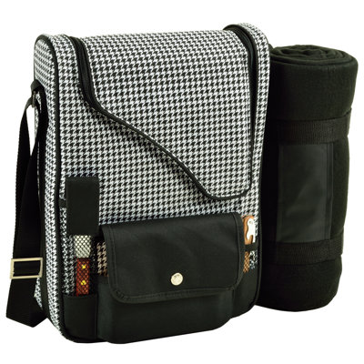 (Houndstooth) - Picnic at Ascot Wine and Cheese Cooler Bag Equipped for 2 with Glasses, Napkins, Cutting Board, Corkscrew, etc. - Houndstooth並行輸入