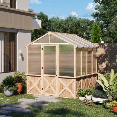 8 Ft. W x 7.5 Ft. D Spruce Wooden Greenhouse for Outdoors
