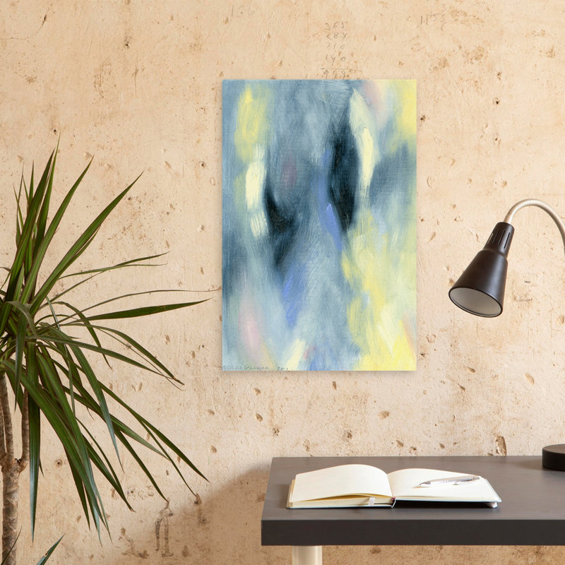 Art ombré éthéré et bleu mouvement, H 24 po x l 16 po