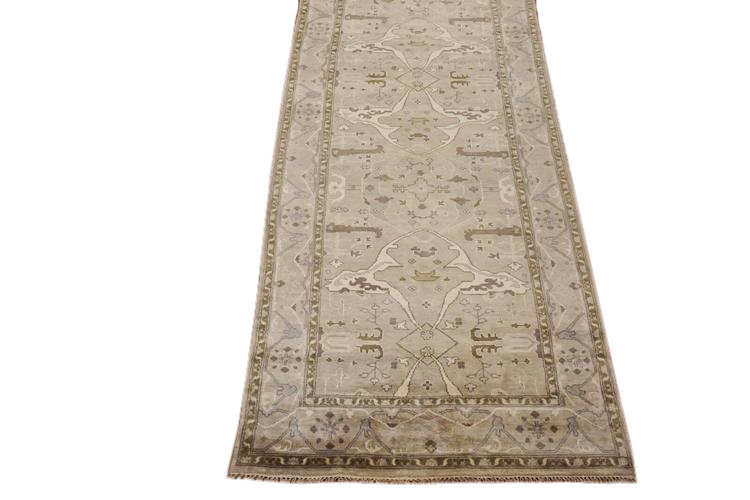 Tapis de couloir 6x18 brun clair Oushak