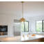 Modern Spherical Gradient Colour Glass Pendant Light – Gold Globe Hanging Chandelier Lamp
