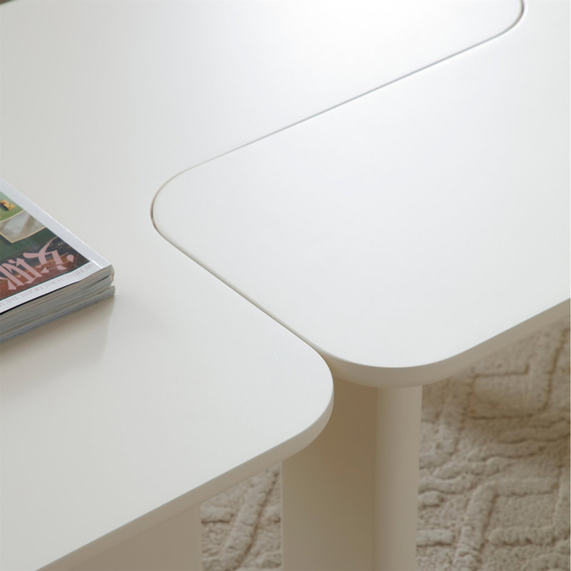 Ensemble de 2 tables basses modulaires modernes (seulement la table incluse), Blanc
