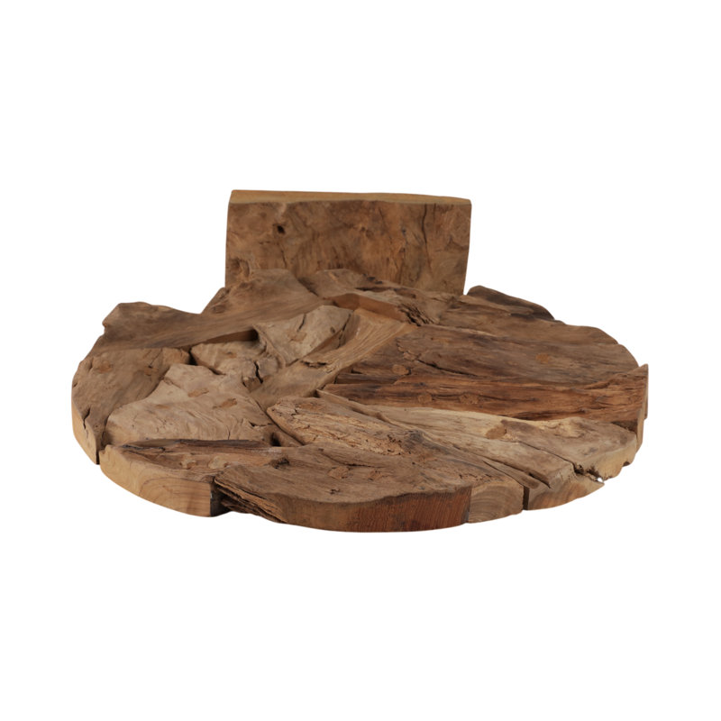 Objets décoratifs en bois pour la décoration de la cuisine et de la maison - Sculpture ronde et figurine pour décorations de salon - Statues de table rustique et pièce décorative pour tablette, console ou manteau de cheminée - 24 po, naturel