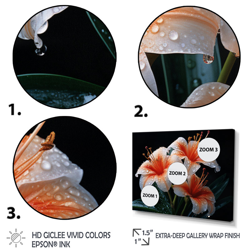 Belle fleur blanche dans une forêt tropicale II - décoration murale florale, H 16 po x l 32 po x P 1 po, Cadre photo noir