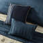 Édredon très grand bleu marine - 7 pièces brodées élégantes, matériau, 2 taies décoratives, 3 coussins décoratifs, jupe de lit facile à broder, garniture de fer à vapeur