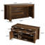 Îlot de cuisine 70,87 pouces avec 3 tiroirs, armoire et tablettes ouvertes, finition grain de bois rétro