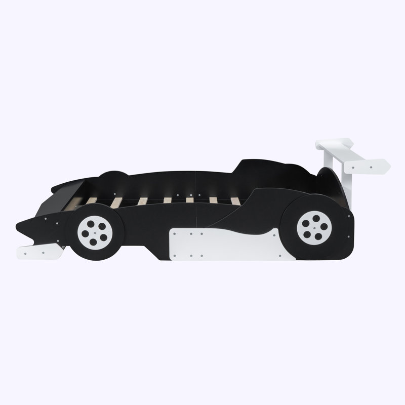 Lit plateforme avec rangement Ahtyana, Double, Noir et blanc