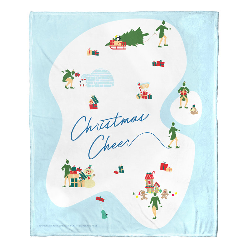 Warner Bros. Elf Christmas Cheer Silk Touch Throw Blanket, Jolly Holiday Blanket, 50x60 Inches