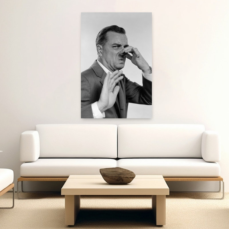 1950S 1960S Man 3 4 Profile Hand Holding Nose Closed Hand Out Toward Camera Facial Expression Disgust Stinking Classic Retro Vintage Portrait Wall Art