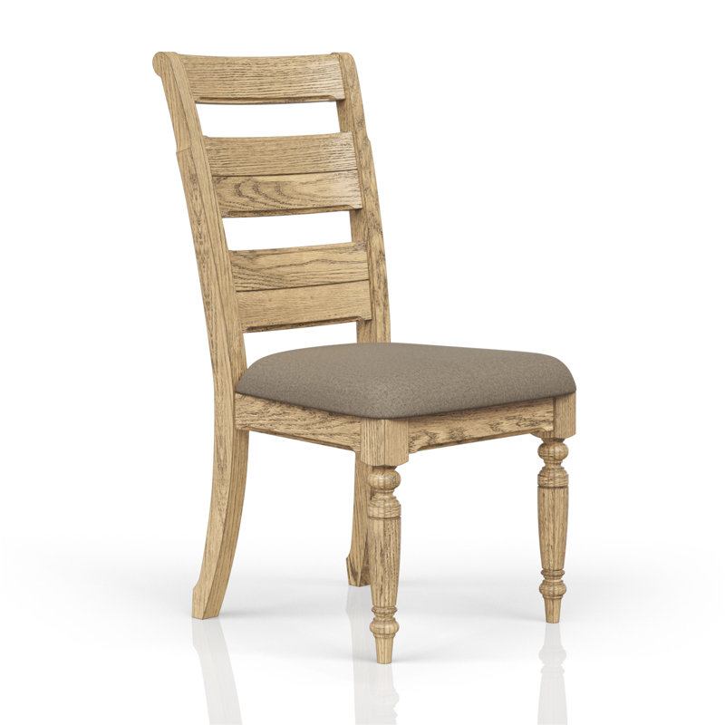 Chaise d'appoint à dossier échelle - Finition caramel (ensemble de 2), Caramel
