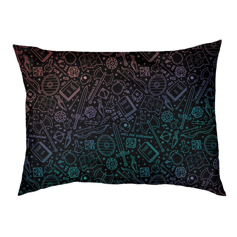 Coussin Byrge, Grand (l 42,5 po x P 32,5 po x H 14 po), Rouge / dégradé bleu