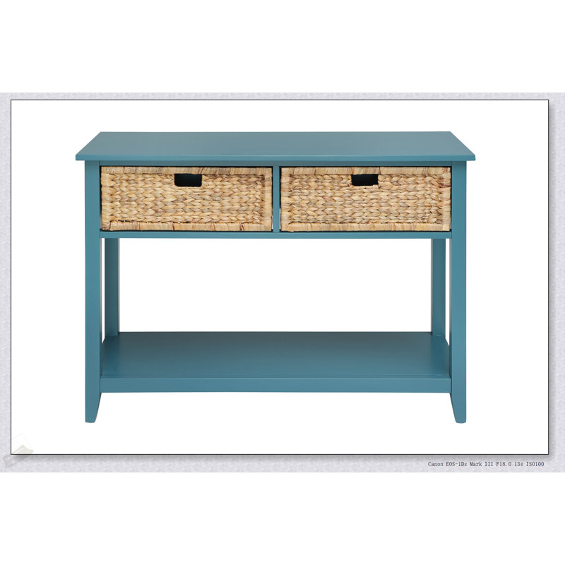 Flavius Teal Finish Console Table With Spacious Storage And Modern Design For Elegant Home Decor, Teal
