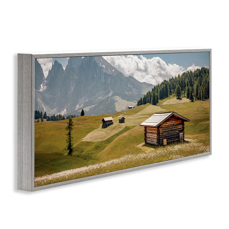 «Vast Country Cabins & Mountains», estampe numérique, conception signée ERIN MARIE, H 13 po x l 30 po