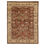 Hand Knotted Wool Area Rug in Red And Cream