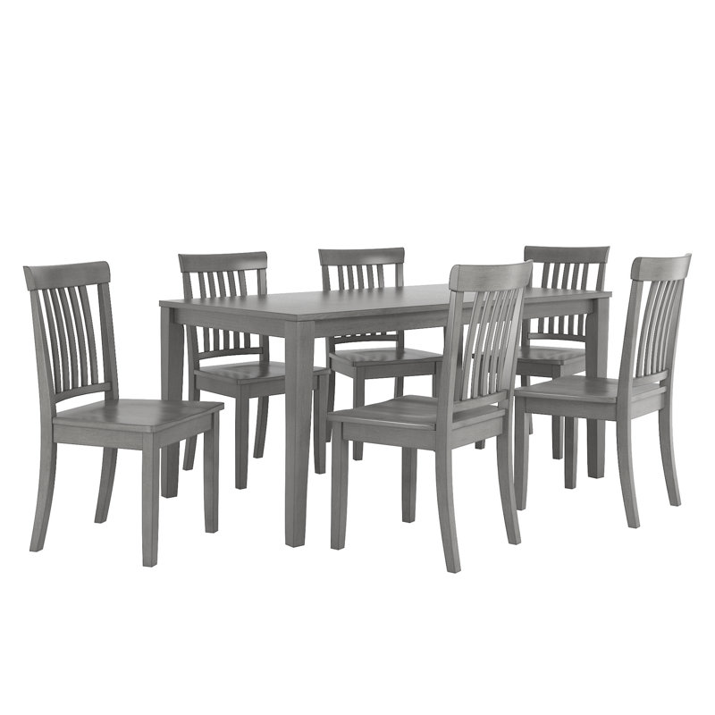 Ensemble repas 6 personnes Phillipston, Gris antique