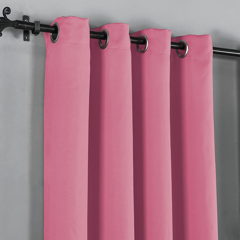 Frasco Blackout Curtain Pair, 228.6cm Width x 274.32cm Drop, Pink