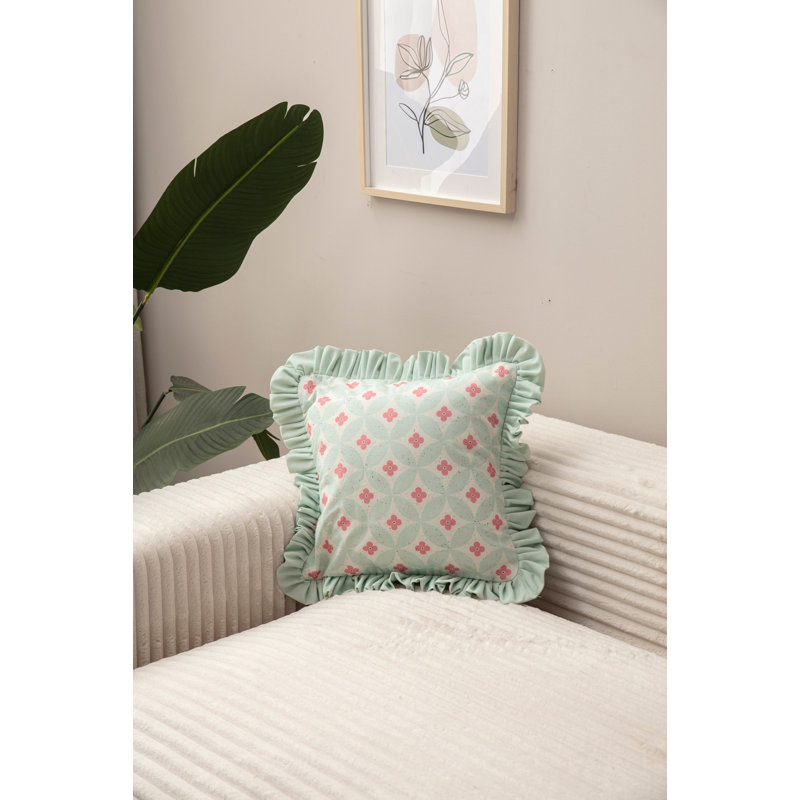 Housse de coussin, Géométrique vert mer