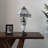 Tiffany Table Lamp White Hexagon Stained Glass Shade Metal Base LED Bulbs Included-1500979578