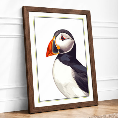 Puffin Profile Coastal - Framed Print