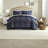 Premium Navy Bedding Sets, Polyester Comforter, Exquisite Patchwork Design For Home