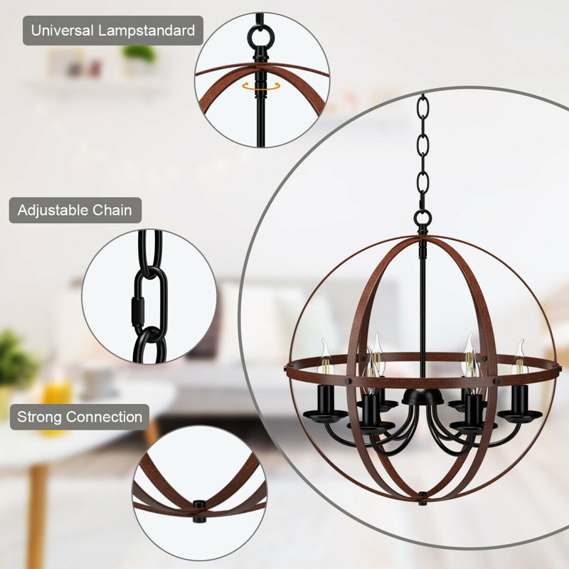 Lakey 6 - Light Sphere LED Chandelier