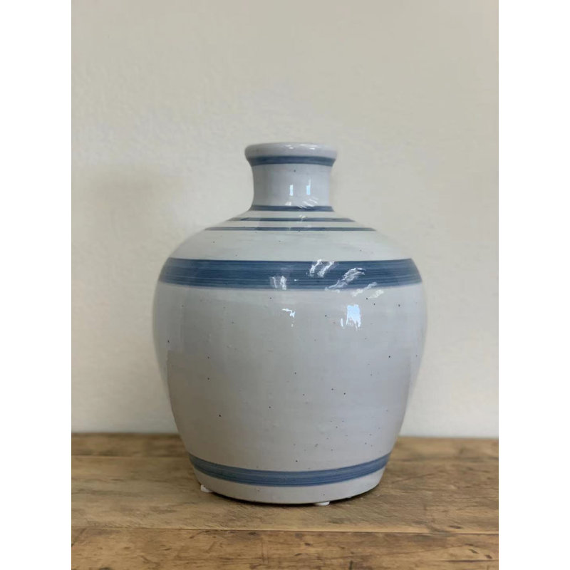Vase 12 "bleu et blanc Alisa