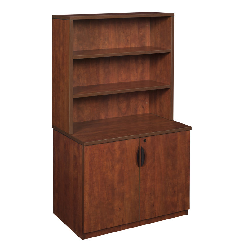 Nevjana Storage Cabinet with Open Hutch, Cherry