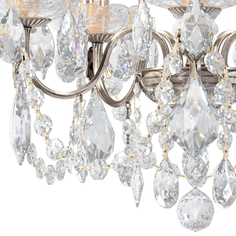 Century 5 - Light Chandelier, Antique Silver