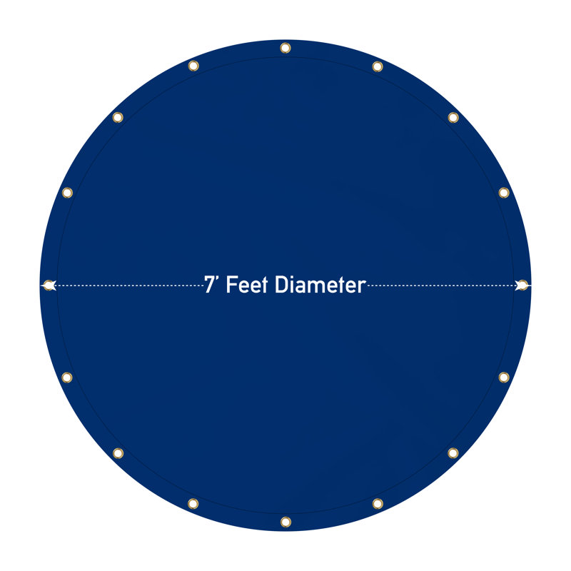 Bâche ronde résistante et résistante à l'eau pour l'extérieur, robuste et résistante (7 x 7 pi), 84", Bleu