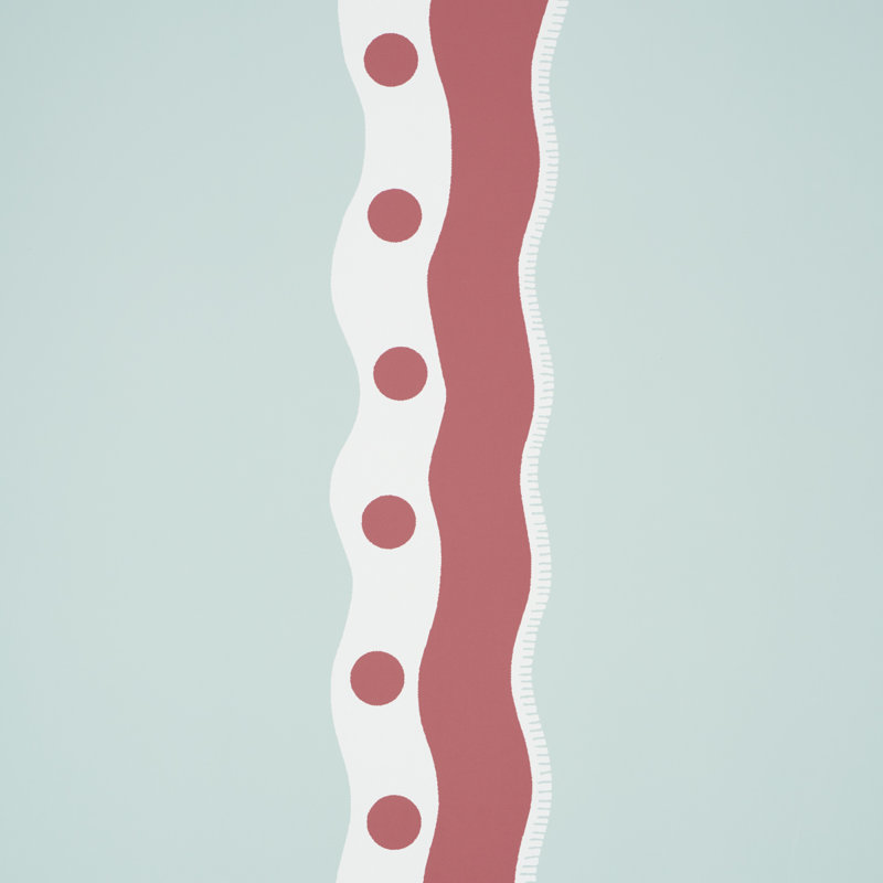 Rousseau Stripe Wallpaper, Rouge/Sky