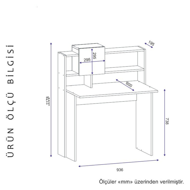 Bureau Hango, Blanc / gris anthracite