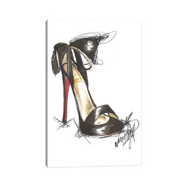 Louboutin High Heels Fashion Illustration Watercolor 