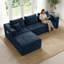 Fauteuil d'appoint modulaire Aldora, assise profonde, revêtement en flanelle, ressorts ensachés, aucun assemblage requis, emballage compressé pour salon, module combinable à volonté, noir-129178719