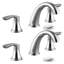 Widespread Bathroom Faucet – 3-Hole Design with Stainless Steel Pop-Up Drain, PPA Lead-Free Hose – Modern Silver Vanity Faucet-814728100-814728123