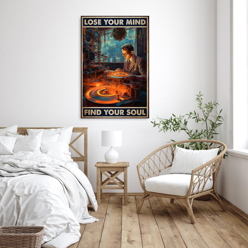 Vinyle Lose Your Mind - 1 pièce, impression sur toile tendue, H 36 po x l 24 po x P 1,25 po