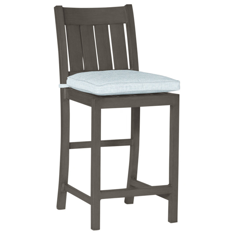 Tabouret de comptoir d'extérieur club 24 po, Welt, Ciel de papier, Gris ardoise